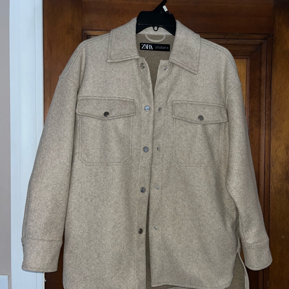 Zara Tan Button-Up Jacket